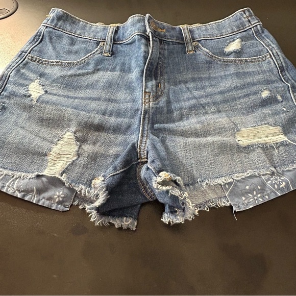 Aerie Women's Jean Shorts Lot of 2 Blue & Pink Distressed Cut Offs Size Small - Picture 5 of 9